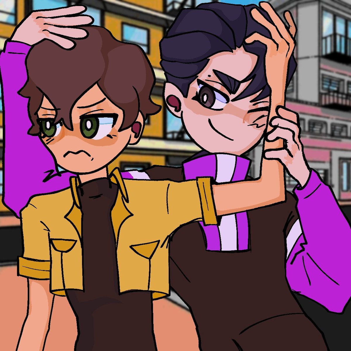 MauriceWompwomp's tweet photo. So it has been said and so it has been done... Also doodle of the four guys I made back when I was still trying to figure out the artstyle (you can tell) 
https://t.co/ETybgjIDdm
I hope the link works, if not I'll post it separately in replies :3
#Notexactlyahero https://t.co/ZFIwPy5Lql