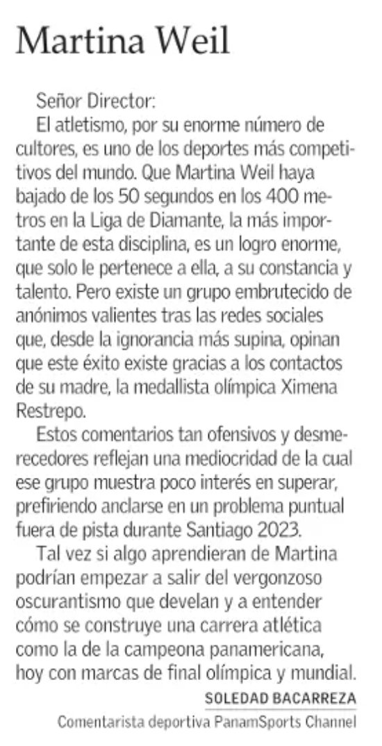 Muy buena y clara la carta de hoy de <a href="/solebacarreza/">Soledad Bacarreza</a> respecto al presente y las marcas que va dejando la tremenda #MartinaWeil