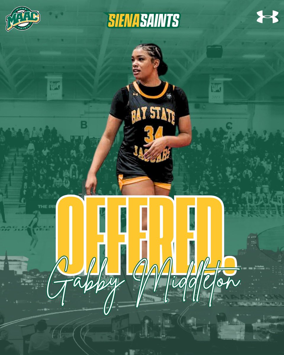 Gabby Middleton (@gabbymiddleton4) on Twitter photo After a great visit, Iâm blessed to receive an offer from <a href="/Siena_WBB/">Siena Womenâs Basketball</a>. Thanks <a href="/SienaCoachPrimm/">Terry Primm</a>, <a href="/sidelinesydnie/">Sydnie Rosales</a>, <a href="/CoachLovett11/">William Lovett</a> <a href="/Heather_Stec/">Heather Stec</a> for this opportunity!
<a href="/BayStateJags/">Bay State Jaguars</a>
<a href="/Newmangbball/">Newman School Girls Basketball</a> After a great visit, Iâm blessed to receive an offer from <a href="/Siena_WBB/">Siena Womenâs Basketball</a>. Thanks <a href="/SienaCoachPrimm/">Terry Primm</a>, <a href="/sidelinesydnie/">Sydnie Rosales</a>, <a href="/CoachLovett11/">William Lovett</a> <a href="/Heather_Stec/">Heather Stec</a> for this opportunity!
<a href="/BayStateJags/">Bay State Jaguars</a>
<a href="/Newmangbball/">Newman School Girls Basketball</a>