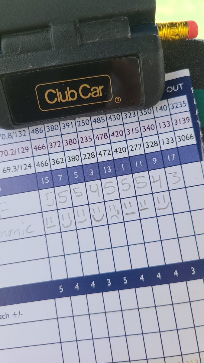 Found on the cart before the round today.  May start keeping score like this going forward