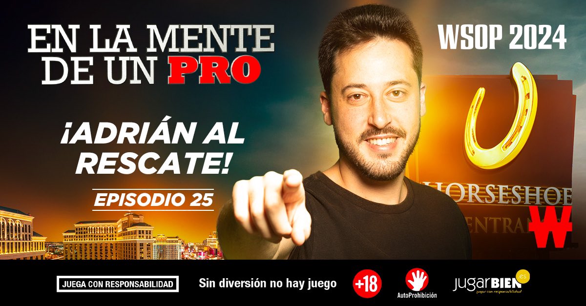 Winamax Póker (@winamax_espana) on Twitter photo 📺 Pierre Calamusa cayó en el último episodio de En la Mente de Un Pro
🛟 El único Team Pro que seguía vivo en el torneo era <a href="/Amadi_17/">Adrián Mateos Díaz</a> y nos ha dicho que con gusto vendría a ayudarnos.
Mañana a partir de las 10:00 👉 youtu.be/3QRYG4iBTuY?si… 📺 Pierre Calamusa cayó en el último episodio de En la Mente de Un Pro
🛟 El único Team Pro que seguía vivo en el torneo era <a href="/Amadi_17/">Adrián Mateos Díaz</a> y nos ha dicho que con gusto vendría a ayudarnos.
Mañana a partir de las 10:00 👉 youtu.be/3QRYG4iBTuY?si…