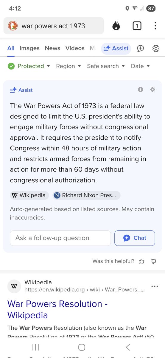 ScottMo48436531's tweet image. Here's the War Powers Act of 1973 Read it, Learn it Democrats