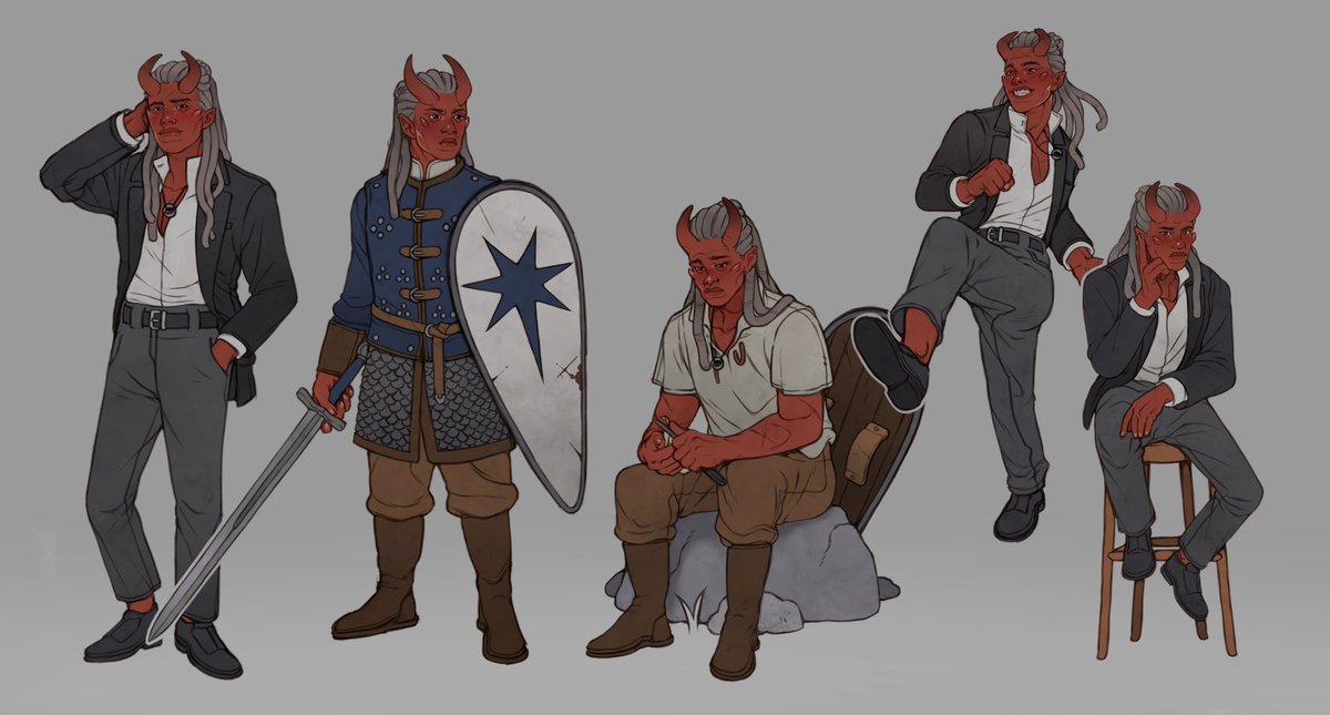 Had a lot of fun working on this Tiefling Paladin! #dungeonsanddragons #commission