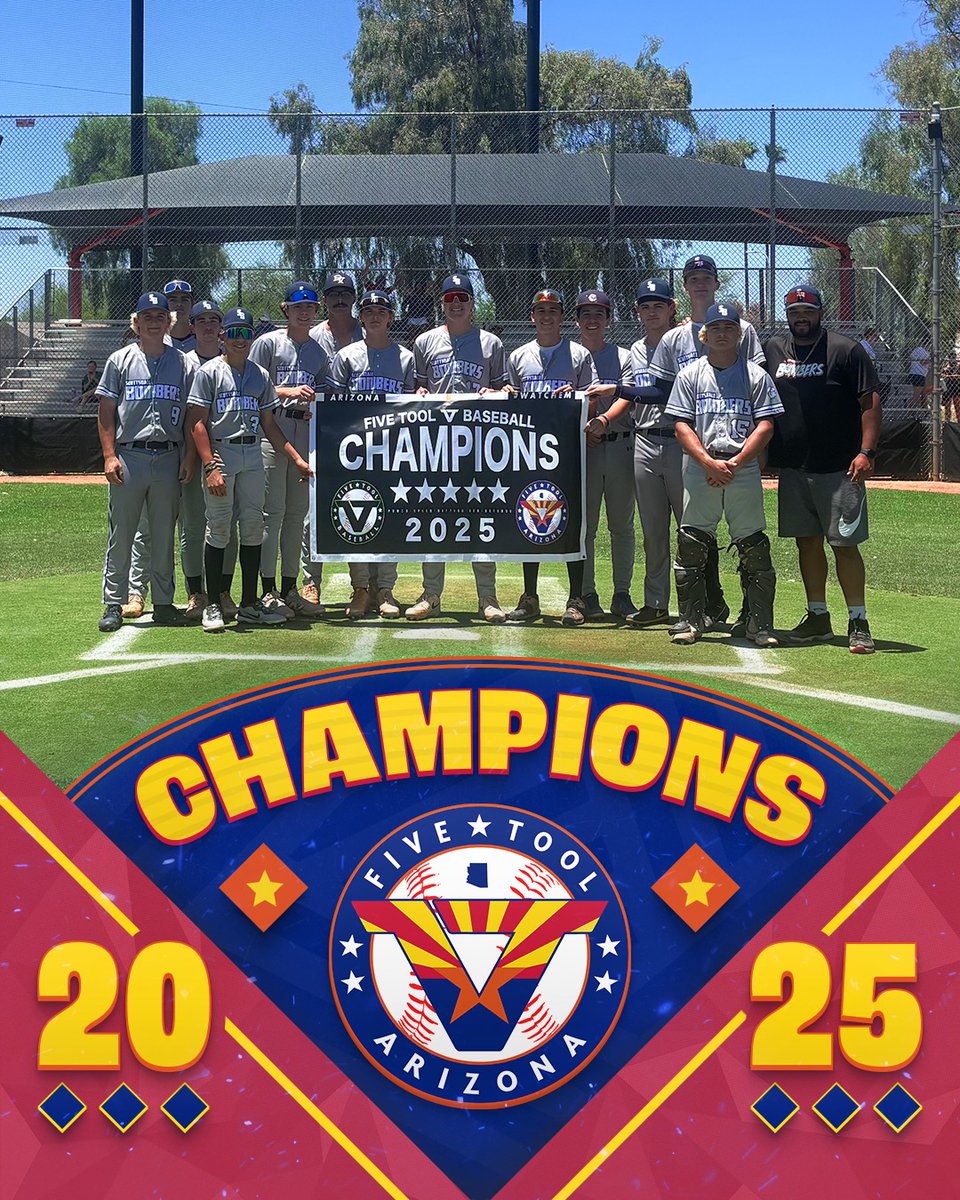 Five Tool Arizona (@fivetoolaz) on Twitter photo ๐ CHAMPIONS ๐
Congrats to the Scottsdale Bombers 18U on winning the 17/18U Division of the <a href="/FiveTool/">Five Tool Baseball</a> Arizona Summer Classic.
#WatchEm ๐ CHAMPIONS ๐
Congrats to the Scottsdale Bombers 18U on winning the 17/18U Division of the <a href="/FiveTool/">Five Tool Baseball</a> Arizona Summer Classic.
#WatchEm
