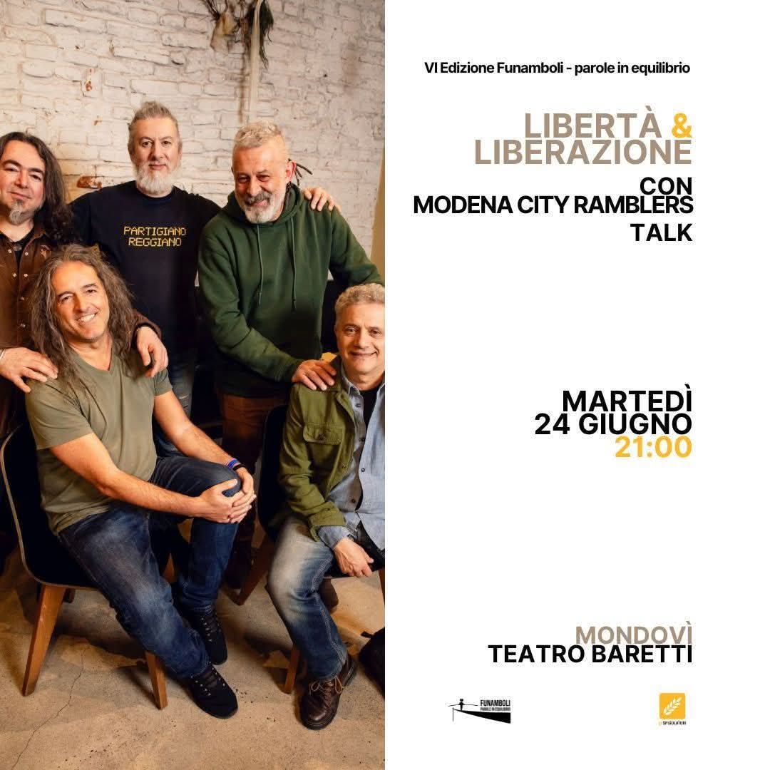 Modena City Ramblers 💣 (@mcityramblers) on Twitter photo Il 24 Giugno in #Piemonte al #Funambolifestival 2025 <a href="/lanavediteseoed/">La nave di Teseo</a>
#modenacitywriters
#natiperlaliberta Il 24 Giugno in #Piemonte al #Funambolifestival 2025 <a href="/lanavediteseoed/">La nave di Teseo</a>
#modenacitywriters
#natiperlaliberta