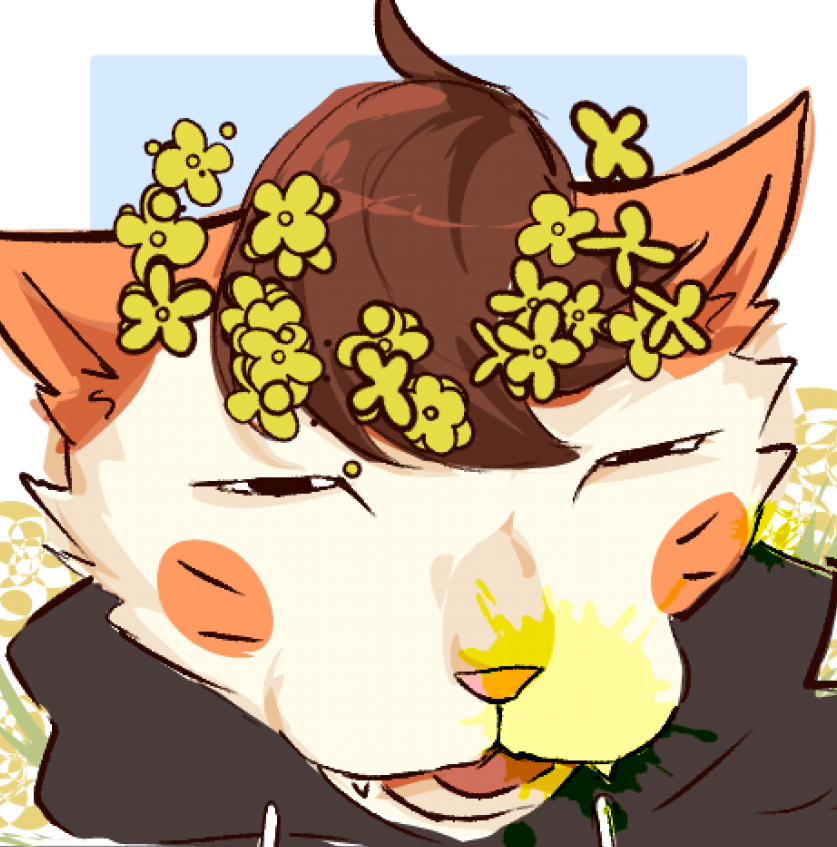 BoxoBananas's tweet photo. A most beauteous flower crown was bestowed upon me, but OOOUGH MY ALLERGIES-
🎨@LinahtMilla https://t.co/r4S2nPTI5S