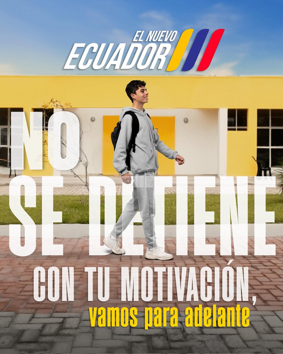 Con motivación y educación de calidad, el país va para adelante. 🇪🇨

#ElNuevoEcuador
#NadaNosDetiene