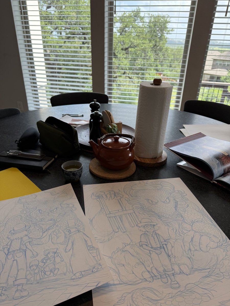 boltcity's tweet image. A peaceful Sunday afternoon making “boring” artwork related to The Most Boring Book Ever.