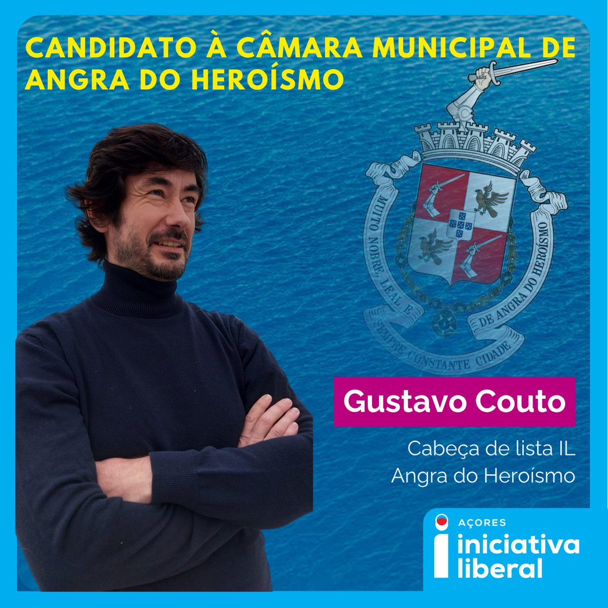 AcoresLiberal's tweet photo. ➡️ Gustavo Couto é o candidato da Iniciativa Liberal à Câmara Municipal de Angra do Heroísmo.

Com Gustavo Couto, nasce uma Iniciativa de Confiança, uma candidatura assente na liberdade e no respeito por Angra e pelos angrenses. https://t.co/ATWRRKvfyU