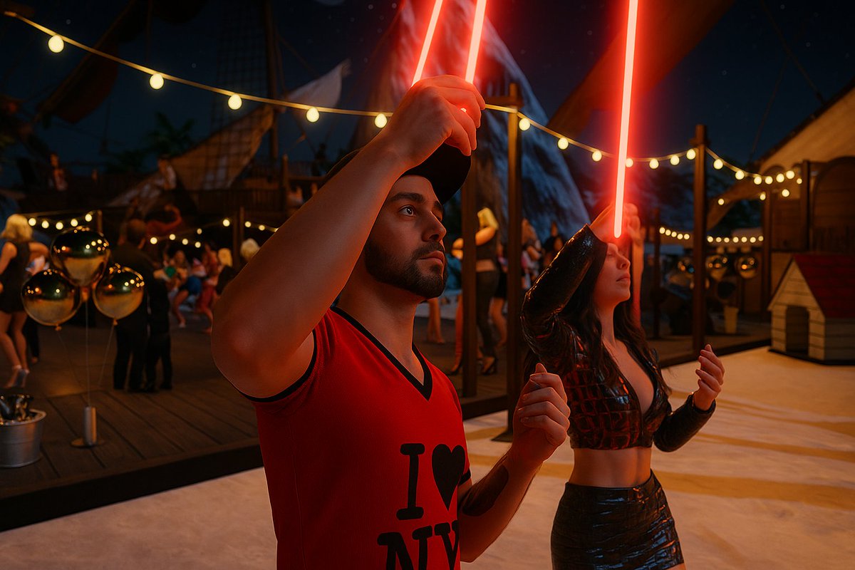 NamelessSoul11's tweet photo. We are dancing into the night like the stars owe us a spotlight.
#nightvibes #DanceUnderTheStars #LEDLife #PartyMode #LateNightEnergy #GlowUp #3dxchatgame #3dXChat #3dxchatlife🎵🌃🌙 https://t.co/RVgnzYgJRU