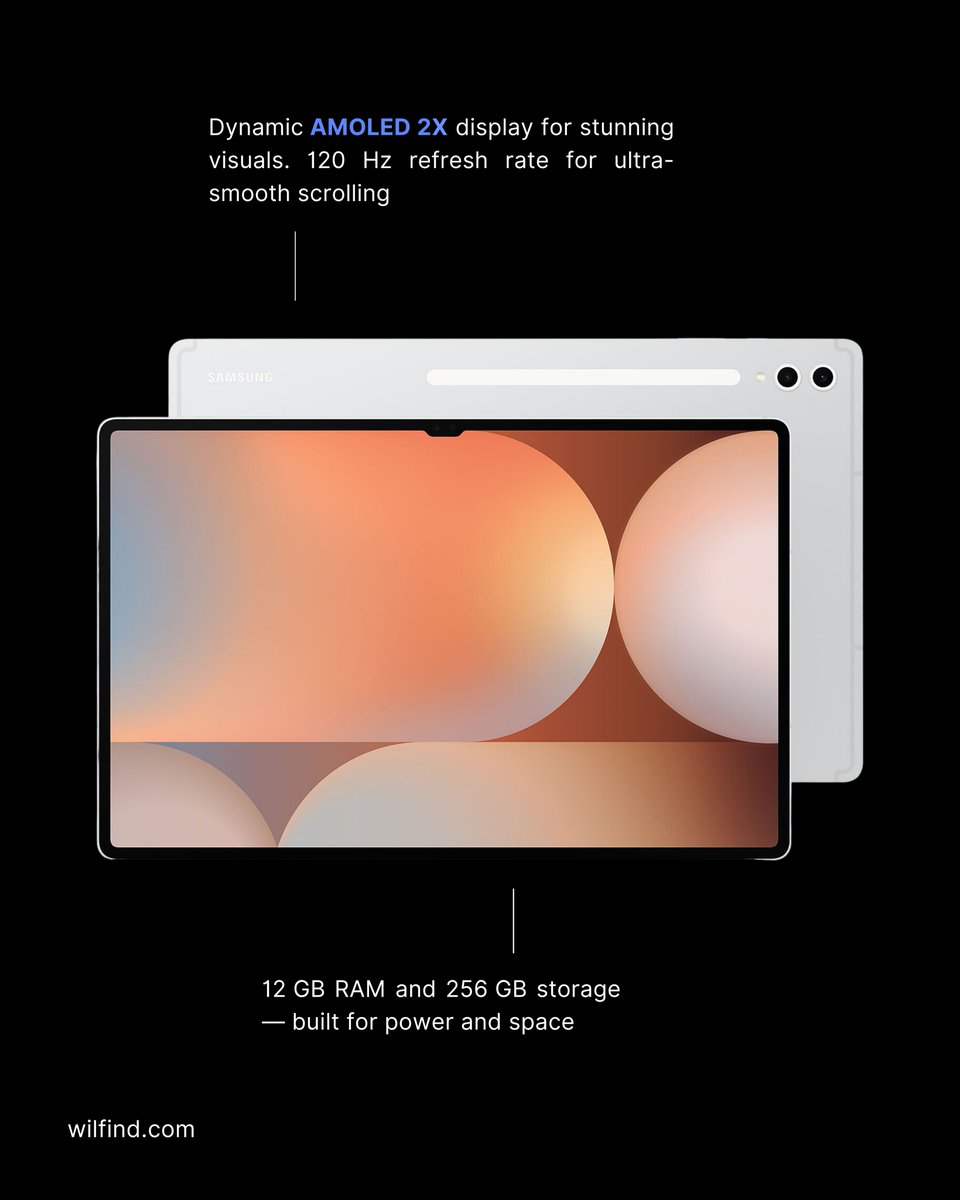 wilfind_'s tweet photo. Wilfind AI Pick — Galaxy Tab S10+

📱 Dynamic AMOLED 2X display — ultra-smooth 120 Hz
💾 12 GB RAM | 256 GB storage — built for performance
🔋 10090 mAh battery — fast charging ready

#Samsung #GalaxyTabS10Plus #AMOLED #TabletPower #Wilfind #AIShop #Performance https://t.co/9sY9vW1EPm