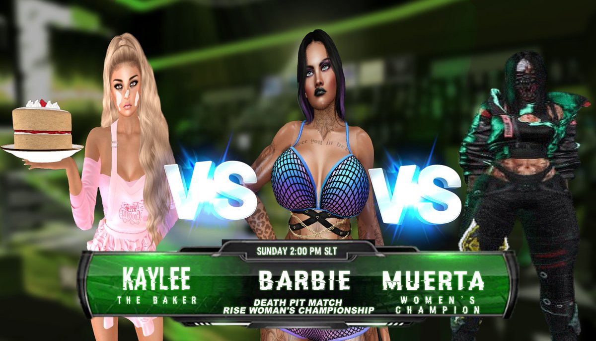 RISE WRESTLING: DISRUPTION

Come and support your favorit baker take on these two ladies in the Death Pit Match. Today @ 2PM SLT

Titles on the line. Careers on the edge.

maps.secondlife.com/secondlife/Myt…

<a href="/SL_RISE22/">RISE Ring of International Stars Experience</a> <a href="/PWrestling2019/">Premier Wrestling</a>