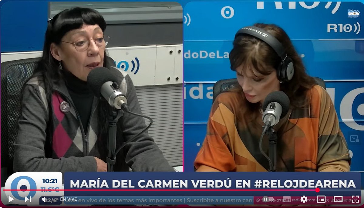 M. del Carmen Verdú (@lanegraverdu) on Twitter photo Los gustos en vida. Gracias <a href="/LiliLopezForesi/">Liliana López Foresi</a> por invitarme hoy a tu programa en <a href="/Radio10/">Radio 10 - AM 710</a>.
Nos conocimos hace más de 40 años en la facultad de derecho de la UBA. Seguimos negras, flequilludas e indignadas con las barbaridades a las que nos someten.
Un lujo. #RELOJDEARENA Los gustos en vida. Gracias <a href="/LiliLopezForesi/">Liliana López Foresi</a> por invitarme hoy a tu programa en <a href="/Radio10/">Radio 10 - AM 710</a>.
Nos conocimos hace más de 40 años en la facultad de derecho de la UBA. Seguimos negras, flequilludas e indignadas con las barbaridades a las que nos someten.
Un lujo. #RELOJDEARENA