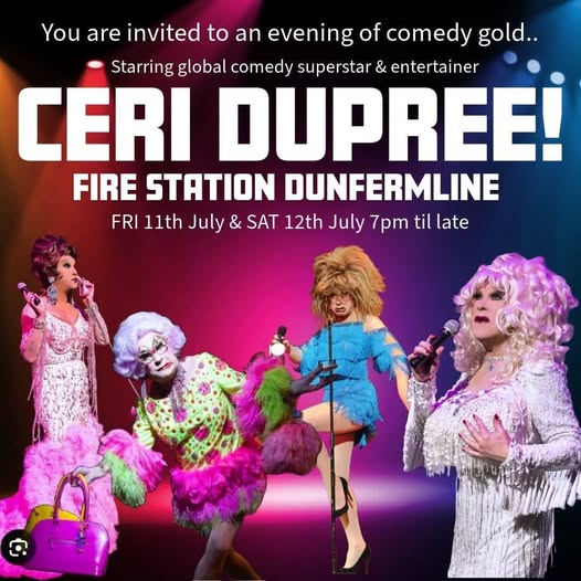 CERI DUPREE

Friday 11th &amp; Sat 12th July

Don’t miss the fabulous Ceri Dupree live in Dunfermline.
Get your tickets now at tuttievents.com and use code DUPREE for £5 off!

We can't wait to see you there!!