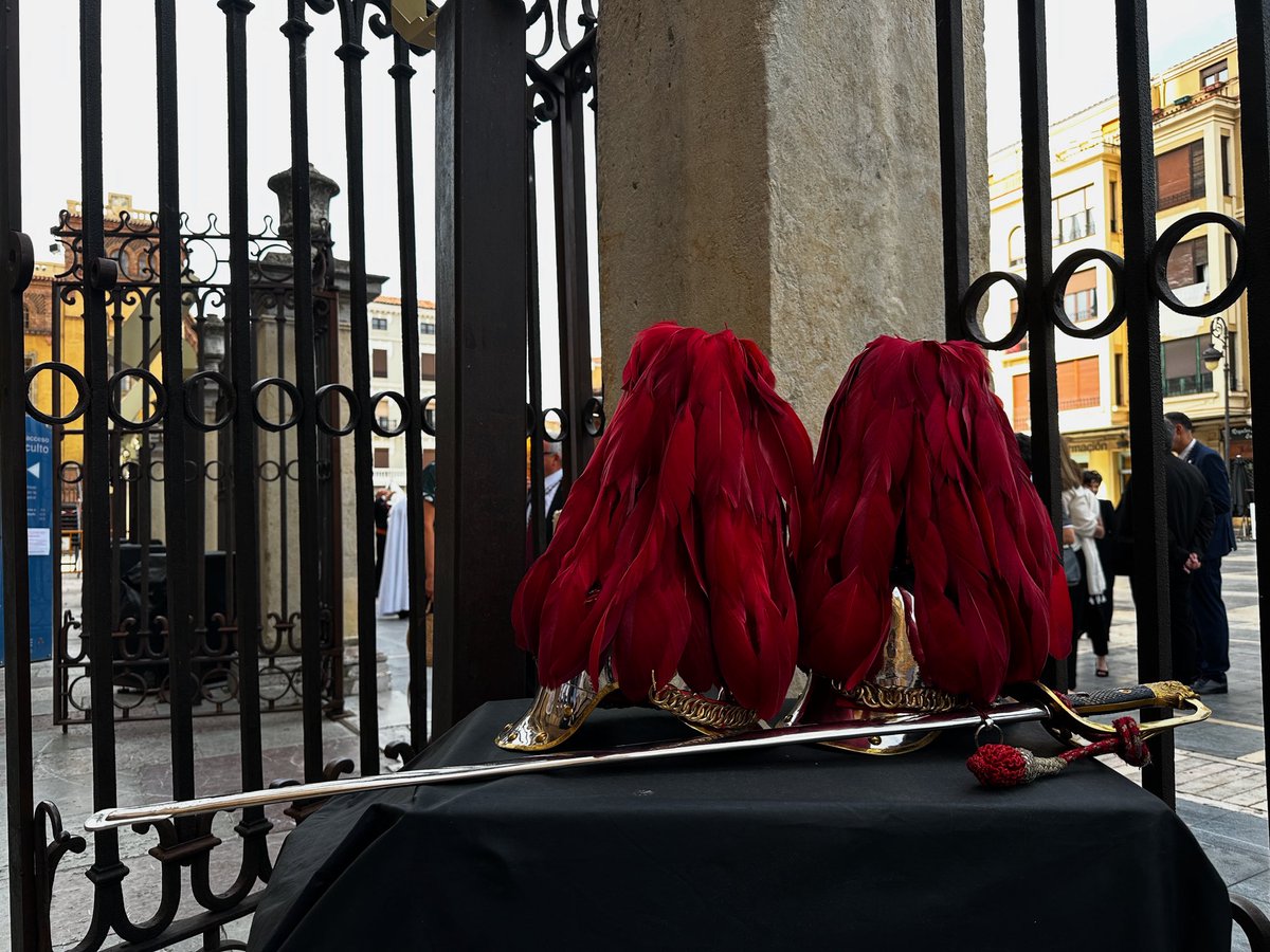 🌍👋🏼 La imagen para despedir este domingo llega desde la puerta de la Catedral con los cascos y la espada de la guardia de gala de la Policía Local de #LeónEsp. Así deseamos las #buenasnochesmundo #LeónEspaña 💫🪐