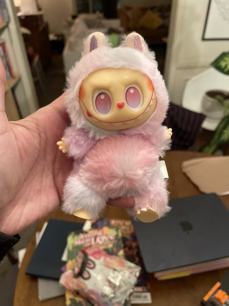SinaGrace's tweet image. I got my friend a LAFUFU at 7-11 (she wanted a dupe to match her fake balenciaga) and the first one (macaron) was too demonic / fake so I got one of the Big Intos and she’s absolutely thrilled by its perfect amount of realness/ fakeness.
Thought you’d appreciate low-stakes news