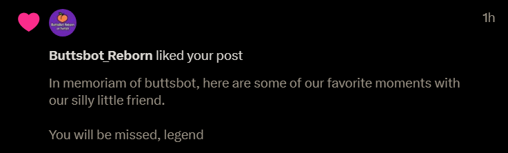 IAmRoyalBlu's tweet image. BUTTSBOT IS BACK, THE TIMELINE IS RESTORED

BUTTSBOT WILL RETURN TO BLU STREAMS TOMORROW @ 4PM CST