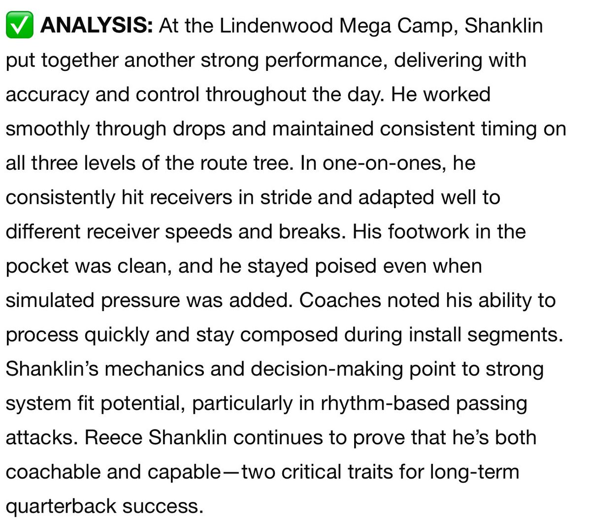 ReeceShanklin11's tweet image. Extremely thankful for the write up @sixstarfootball !! Always working🙏🏾 @coachnellyy @_CoachQue5 @Lindenwood_OC @Coach_Henson @CJheinz34 @Smith_D55 @JaredRussellMIZ @CoachRenoYale @JoeBeschorner @TerryHawthorne1 @CoachHansen_ @QBHitList @Rivals @AllenTrieu @UANextFootball
