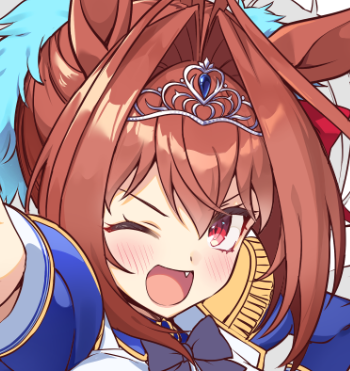 ダイワスカーレット(ウマ娘) 「こういう表情差分を作ってしまうとどっちがいいかなって永遠に悩んでしまうのよね」|nueco＠「ダンジョン城下町運営記」（イラスト担当）発売中のイラスト