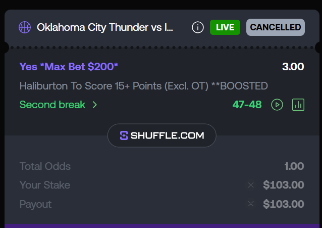 hungry_yo's tweet photo. @shufflecom Respect for the voided bet!

Thats why we love shuffle!! https://t.co/ZA568vzPz5