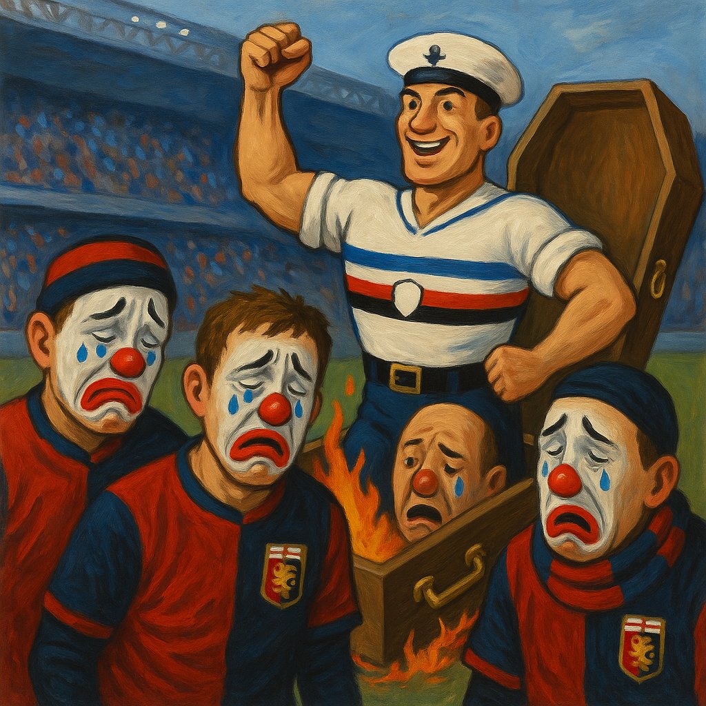 sampbrasile's tweet image. 🇧🇷|| E o enterro da #Sampdoria hein? rs. A maior alegria da torcida do time de críquete é o nosso fracasso.

-

🇮🇹|| E la sepoltura della Sampdoria, eh? lol. La gioia più grande per i tifosi della squadra di cricket è il nostro fallimento.

#ForzaDORIA 
🔵⚪️⚫️🔴🔵⚪️