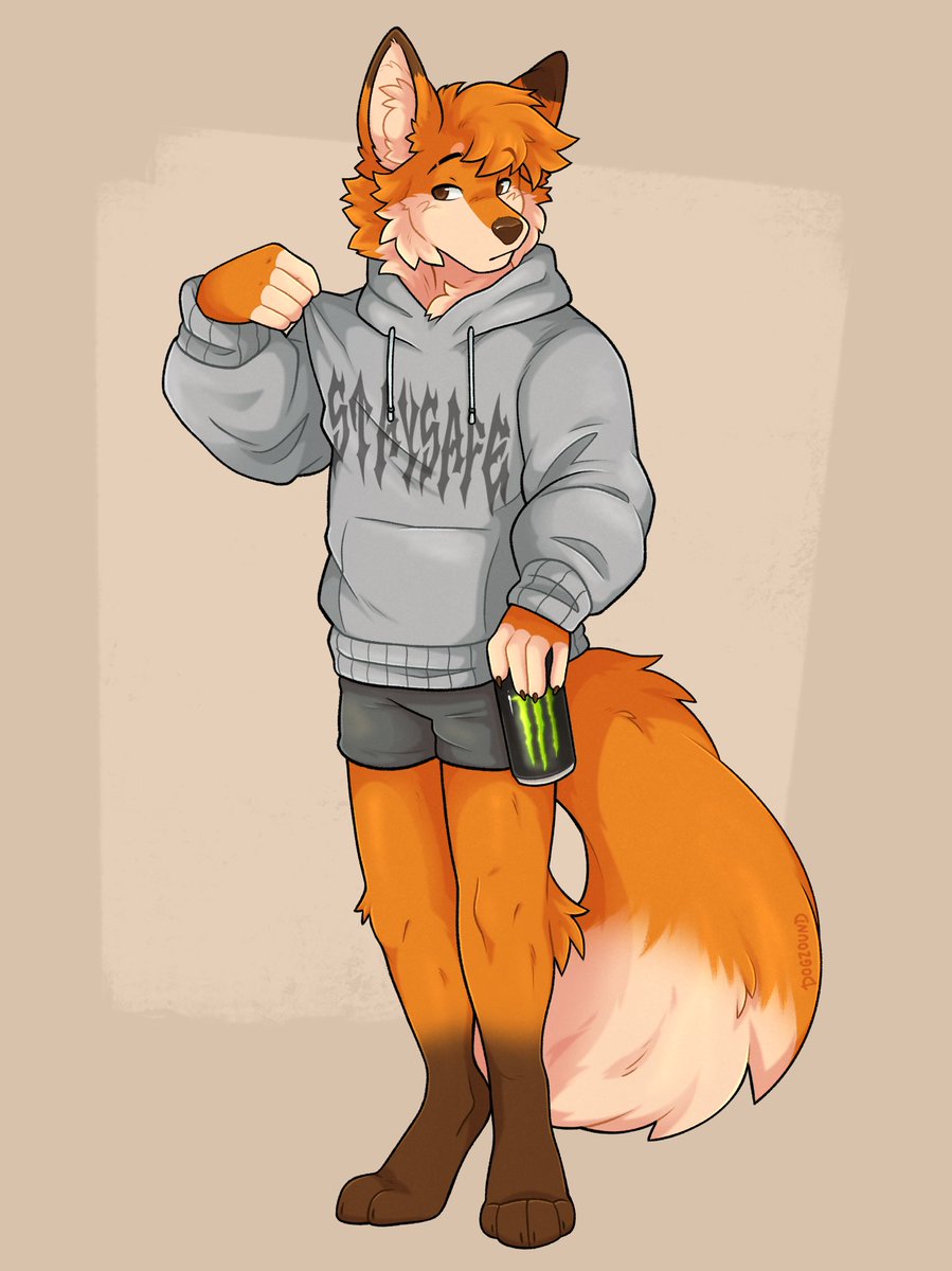 dogzound's tweet image. Perpetually tired hoodie thieving fox for today 🦊🫶