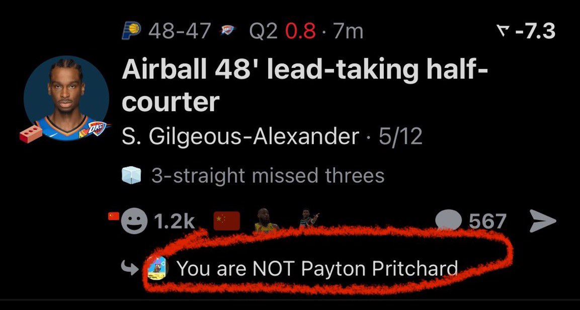 CeltsCountry's tweet photo. SGA can’t make a buzzer beater in the Finals like Payton Pritchard can🤣🤣🤣 https://t.co/fGcdQTthdh