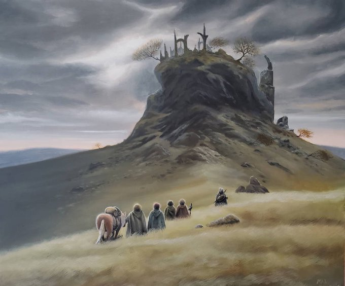 Strider leads the hobbits to weathertop 
🎨Xamlllew