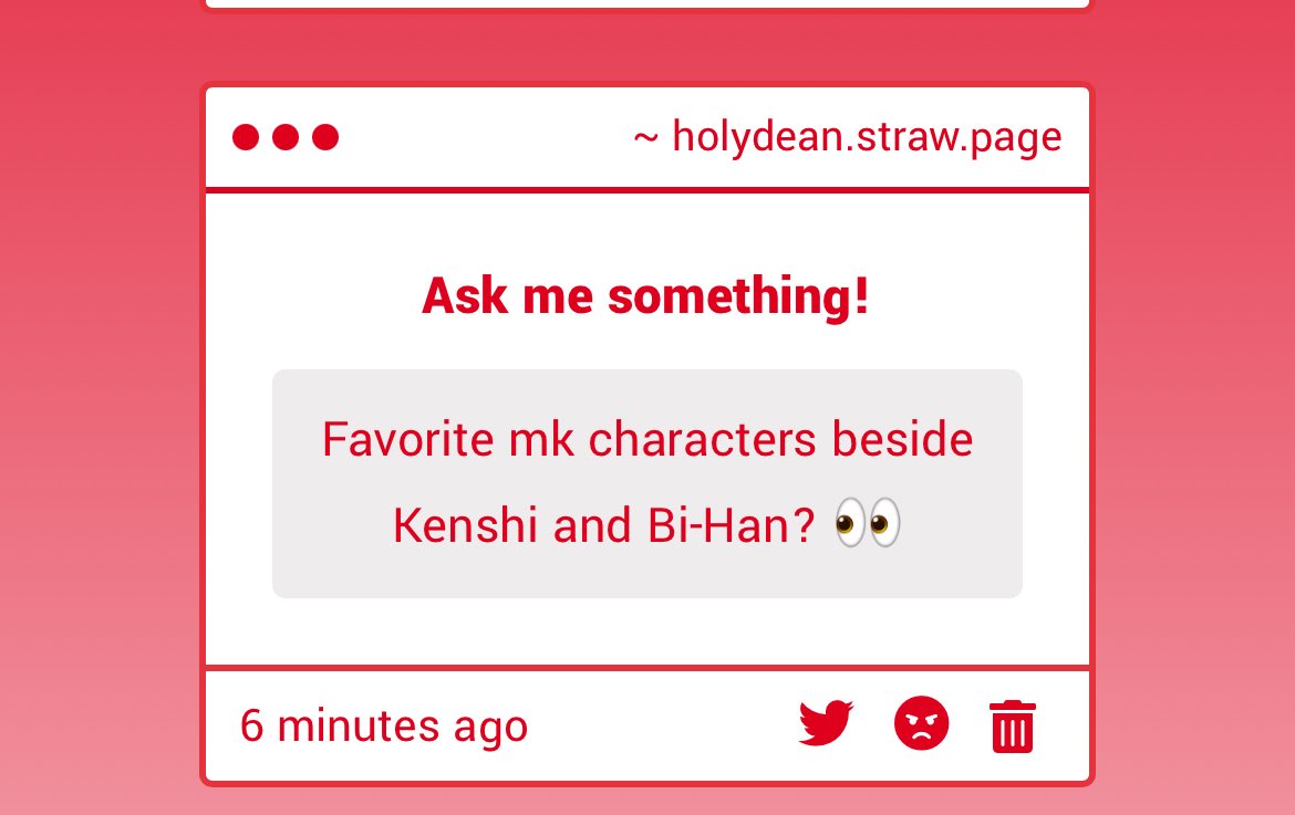 From mk1 I also love Smoke and Liu Kang
from past timeline I really like Hanzo Hasashi, Takeda and mkx-mk11 Johhny
hm for kung lao

holydean.straw.page