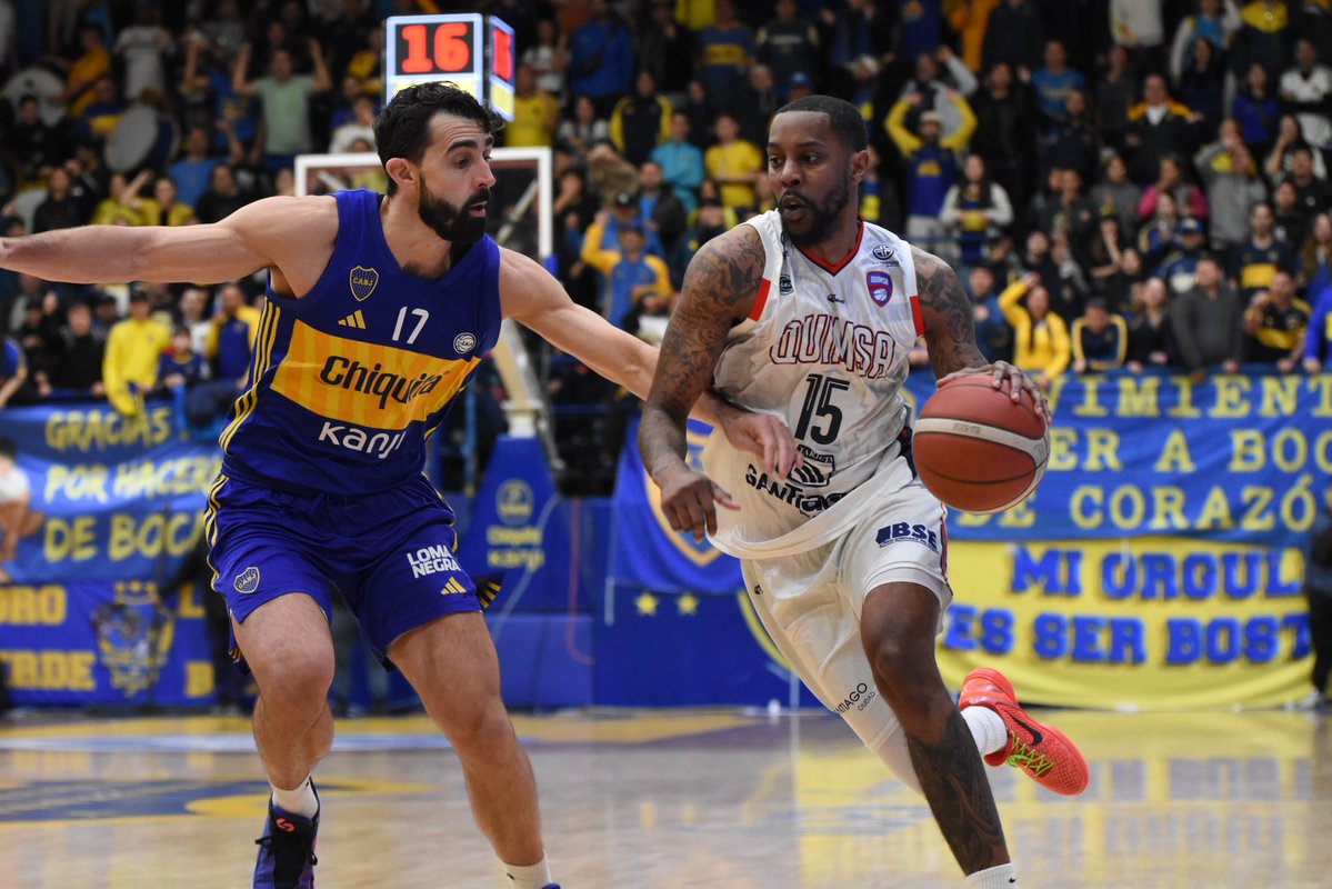 🏆 <a href="/LigaNacional/">La Liga</a> 
⌚️Primer cuarto 
🔵🟡🔵 Boca 15
🔴🔵⚪️ Quimsa 13
🔥Brussino 6 puntos