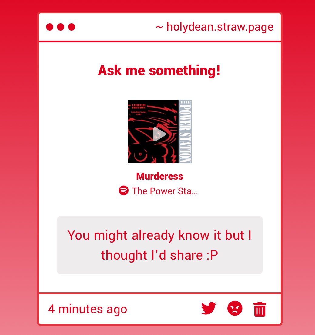 Never heard it before. The song is cool!!

holydean.straw.page