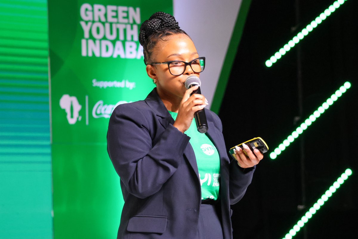 dstigovza's tweet photo. Highlight of #GYI2025 Day 2 was the Green Innovators Pre-Pitch. Meet one of the top 5 finalists, Nandisa Ngubelanga pitched her innovative idea Green Del. Green Del presented a clean delivery model using solar-charged electric motorbikes with swappable batteries #YouthMonth2025 https://t.co/iaqPkpeHMJ