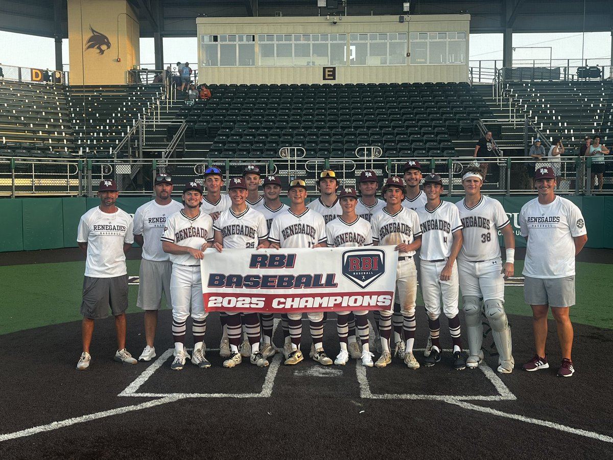 RBI Baseball (@rbibaseballtx) on Twitter photo 🏆18U Tournament Champions🏆
Congratulations to <a href="/BVRenegades/">BV Renegades</a> 17U Maroon on winning the 2025 San Antonio Classic. 🏆18U Tournament Champions🏆
Congratulations to <a href="/BVRenegades/">BV Renegades</a> 17U Maroon on winning the 2025 San Antonio Classic.