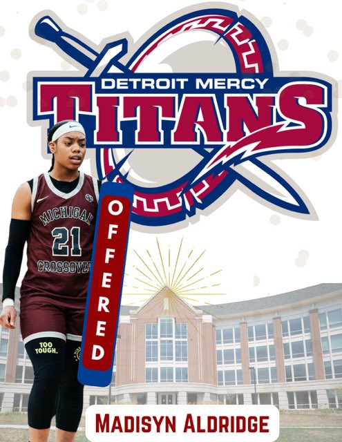 Madisyn “MAD DOG” Aldridge (@maddw0rld810) on Twitter photo Giving honor to God who’s the head of my life! After a great elite camp and conversation with <a href="/haffeyk/">Kiefer Haffey</a> I am blessed to say I’ve received an offer from <a href="/Detroit_WBB/">Detroit Mercy WBB</a> to continue my educational and athletic career.
<a href="/MICROSSOVER/">Michigan Crossover</a>
#AGTG Giving honor to God who’s the head of my life! After a great elite camp and conversation with <a href="/haffeyk/">Kiefer Haffey</a> I am blessed to say I’ve received an offer from <a href="/Detroit_WBB/">Detroit Mercy WBB</a> to continue my educational and athletic career.
<a href="/MICROSSOVER/">Michigan Crossover</a>
#AGTG