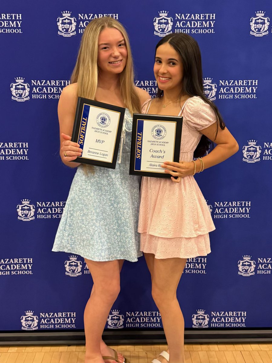 BreanneLogan26's tweet photo. Nazareth Academy Sports Banquet 2025💙💛
I am so beyond grateful to receive the honor of MVP #gopandas
@AlairaRios2027 - Coach’s Award
@SJUHawks_SB
@MonmouthSB
@SalisburySB
@MasonSoftball
@FDUKnightsSB
@SHUSoftball https://t.co/R1KM44k96X