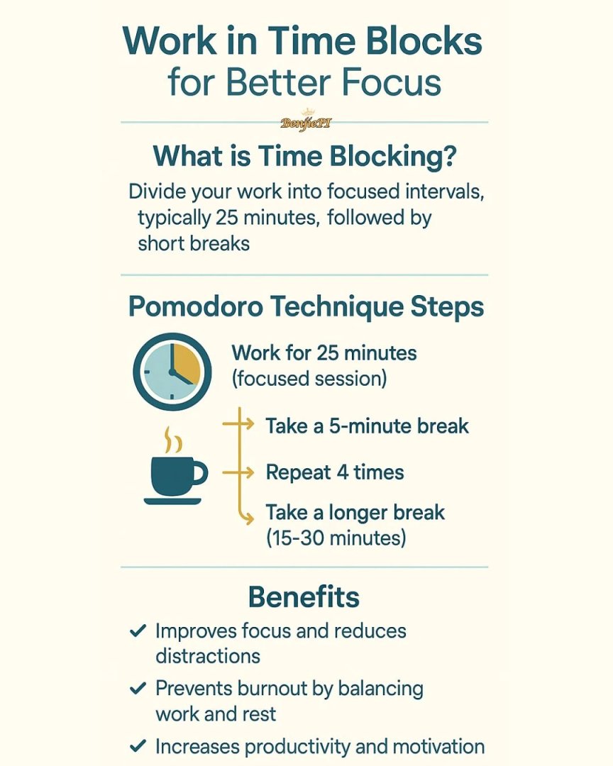 BenjieSan1's tweet image. 🚀 Ready to skyrocket your productivity?

Right now, learn how working in focused time blocks can help you stay sharp and get more done without burning out.

Watch Day 2 of the Mindset Makeover and start your journey to better focus!

#MindsetMakeover #TimeBlocks...