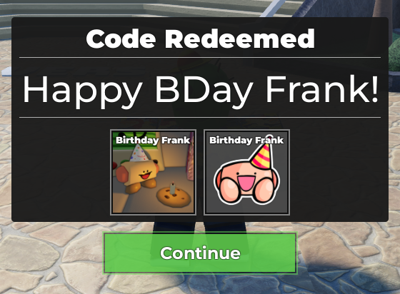 Bobneedsmoney2's tweet photo. Today is Frank's Birthday! He is 5.
Use code "FRANKBDAY"  for a skin and sticker!
artwork by @Awesomehfjs 
#towerheroes #roblox https://t.co/5qLu2Zw9ix