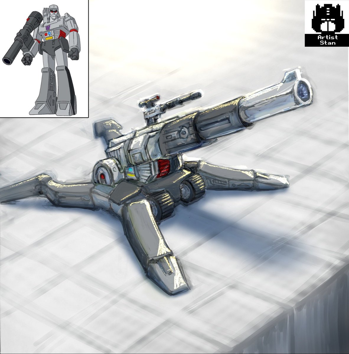 Here’s my personal take on a Megatron with a howitzer alt mode.
Megatron’s alt mode will always be a P38 in our hearts, but I understand the need to make it a tank. This version isn’t meant to replace anyone’s preference, it’s just imagining how he might continue to evolve.