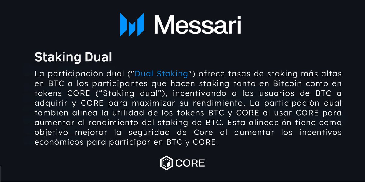 coredao_africa's tweet photo. Haz stake de BTC y agrega CORE. Gana más. 🔶
@MessariCrypto explica cómo el Dual Staking aumenta el rendimiento y refuerza el diseño de Core.
#StakingBTC #CoreChain #RendimientoCripto https://t.co/07WEvcuvHu