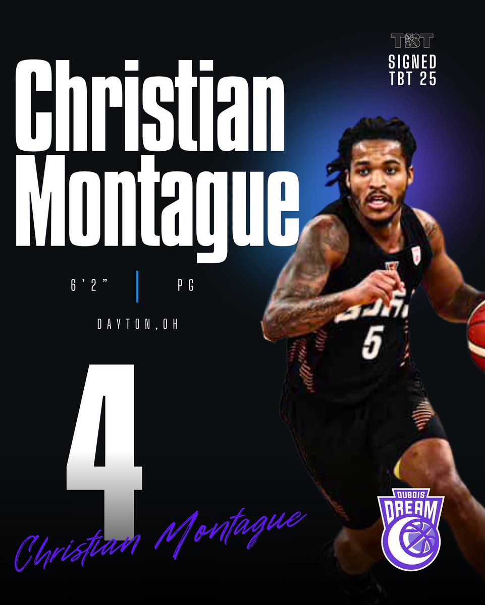 FORMER HILLTOPPER JOINS DREAM FOR TBT 2025 ⛰️🏀💜

Please welcome former West Liberty All-Conference Guard <a href="/cmont__1/">christian montague</a> to the Dream for TBT 2025! Come watch Christian and the Dream beginning July 18th in the Charleston, WV regional of <a href="/thetournament/">TBT</a> 👏🏀💜