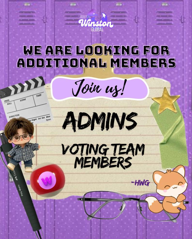 H7WinstonGLOBAL's tweet image. [Hori7on Winston Global] is calling you! 

We’re looking for Admins and Voting Team Members to join our growing family! 💜
If you’re passionate, reliable, and ready to help Winston shine even brighter  this is your sign to join us! 

#HORI7ON #호라이즌 #WINSTON #윈스턴