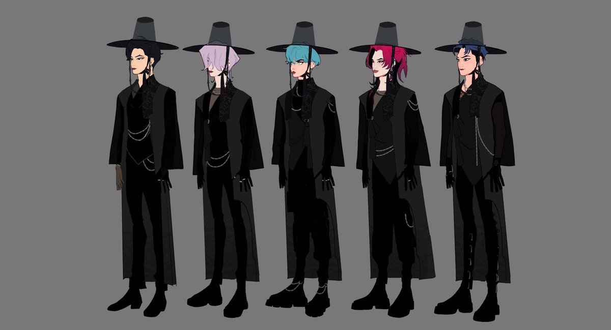 galaxyspeaking's tweet photo. early costume concepts for the performance! #KPOPDEMONHUNTERS #sajaboys https://t.co/P7cGomHLay