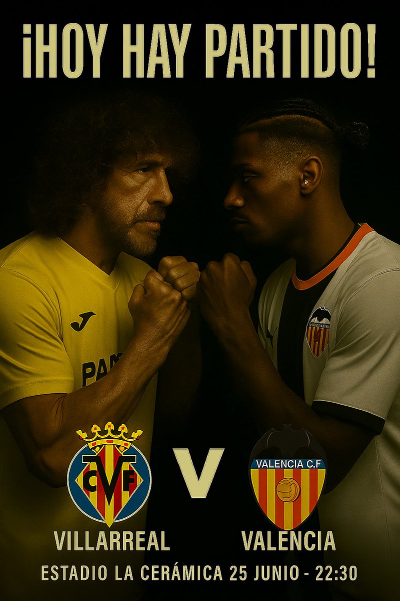 VillarrealDDC's tweet photo. 🏟️ HOY HAY PARTIDO EN LA CERÁMICA 🏟️

📆 25 de junio
🕤 22:30h
📍 Estadio de la Cerámica
🆚 @ValenciaDdc

Derbi de la Comunitat en casa, y con mucho en juego. ¡A por ellos, Submarino! 💛⚔️ https://t.co/i67InV6ml9