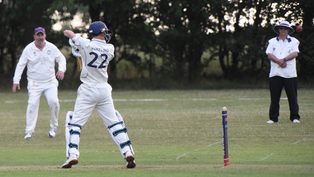 The winning moment...Nettleham's Jacob Wakeling hits the winning runs to secure a place in the final of the Bob Welton Cup  with a one-wicket victory over Bracebridge Heath. More photos can be found on my Facebook page facebook.com/nigel.west.129