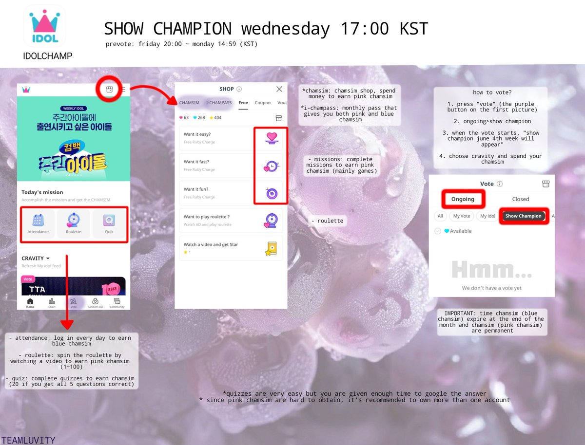TEAMLUVITY's tweet photo. [TUTORIAL] IDOLCHAMP

📅 Prevote: friday 20:00 ~ monday 14:59
⭐️ Show: SHOW CHAMPION
🔗 Android: https://t.co/yo0SvVZWXk
🔗 iOS: https://t.co/lSPofZd76Q https://t.co/a4v6XrtMma