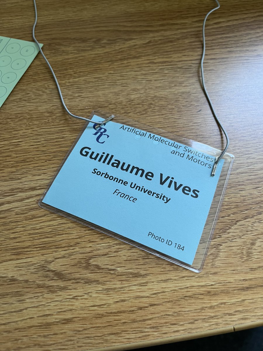 Guillaume Vives (@vivesgui) on Twitter photo Just arrived at the GRC Artificial molecular switches and motors. Ready for a week of cutting-edge science and to catch-up with old fiend and make new ones!
<a href="/GordonConf/">Gordon Research Conferences</a> Just arrived at the GRC Artificial molecular switches and motors. Ready for a week of cutting-edge science and to catch-up with old fiend and make new ones!
<a href="/GordonConf/">Gordon Research Conferences</a>