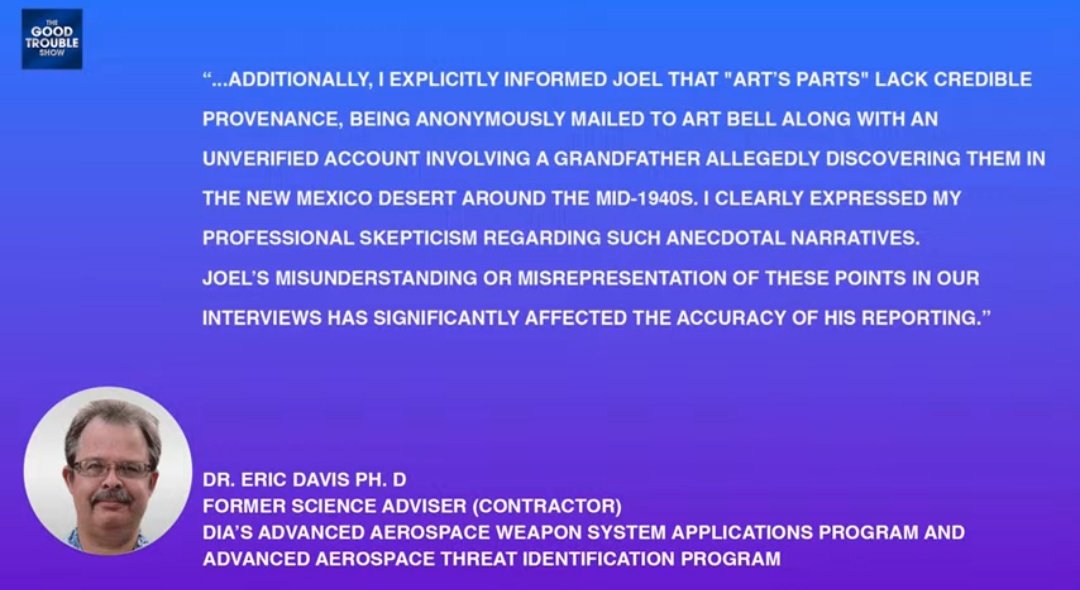 Neil__Goodman's tweet photo. Dr. Eric Davis on the WSJ article that has severely damaged the UFO community. https://t.co/NMCJXCvmBb