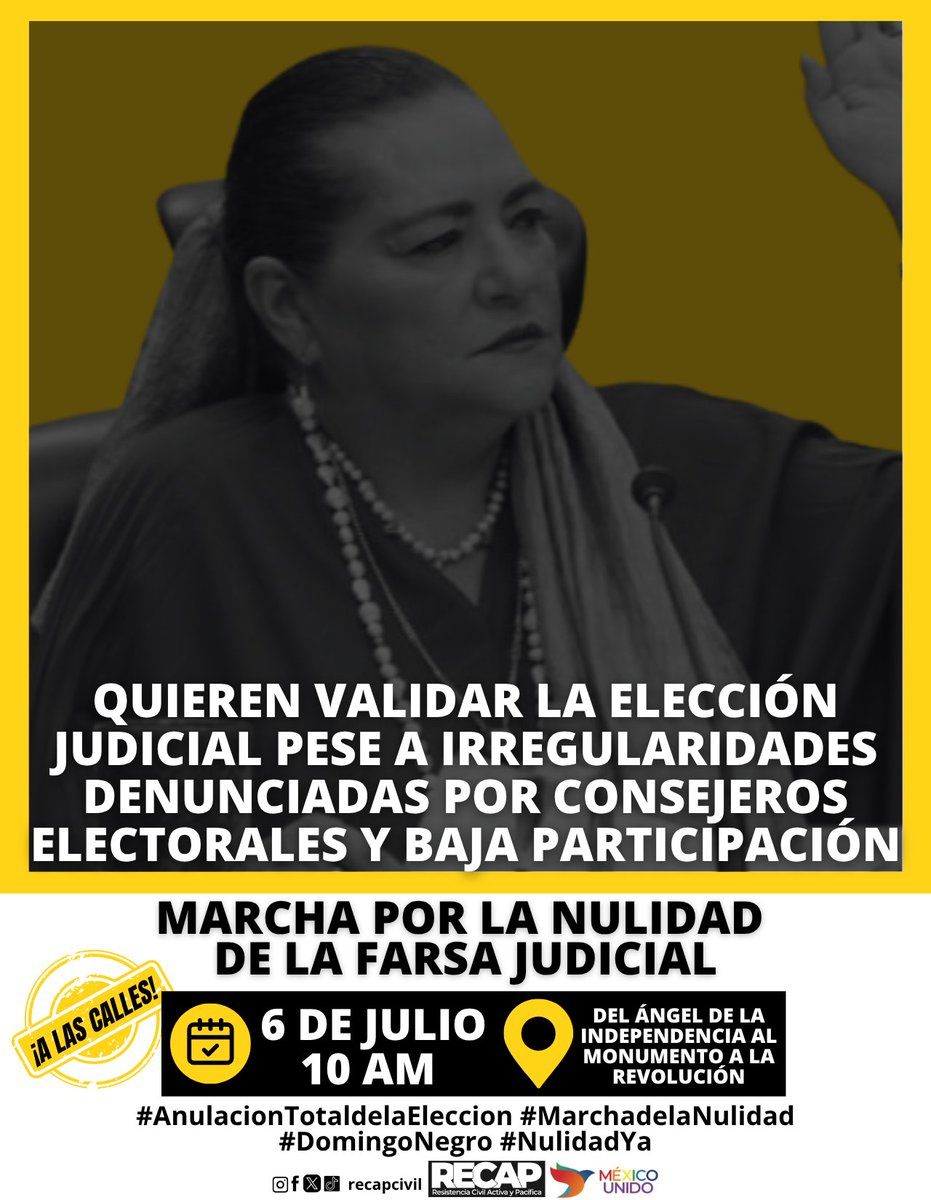 DeniseMeadeG's tweet photo. Mientras los abogados pelean en los tribunales, NOSOTROS peleamos en las calles. 🔥 ¡La marcha del 6 de julio es el recordatorio que las autoridades NO quieren escuchar: QUEREMOS LA ANULACIÓN! #AnulacionTotaldelaEleccion #MarchadelaNulidad #DomingoNegro #NulidadYa https://t.co/M4LRgCWZ5C