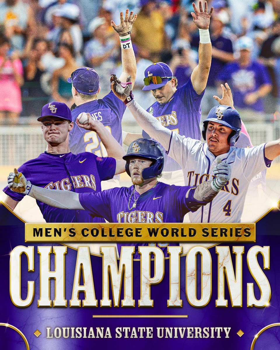 Congrats to @LSUBaseball, Men's College World Series Champions for the 2nd time in 3 years!