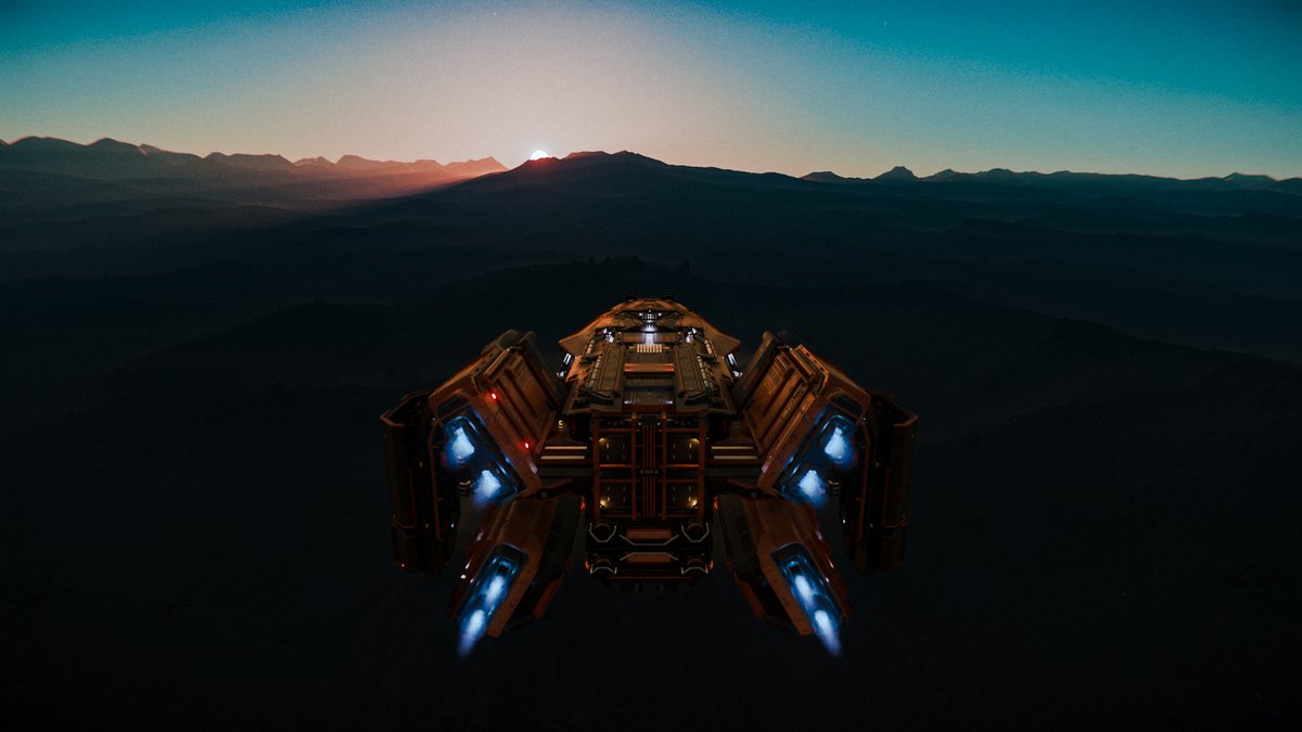 AtlasDefenseOrg's tweet photo. Racing the sunrise like it owes me money. Full throttle or nothing.

#StarCitizen #DawnChaser #SpeedAddict https://t.co/6s1YCXBuF9